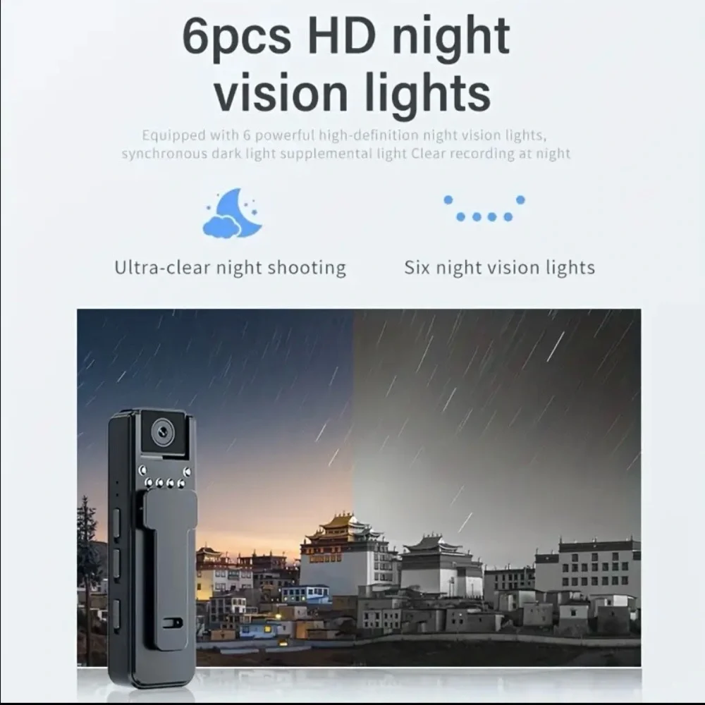 A8 Smart Video Recorder – HD Body Camera with Night Vision & Rotating Lens